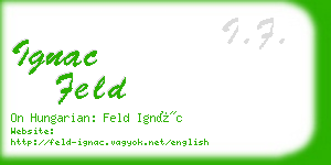 ignac feld business card